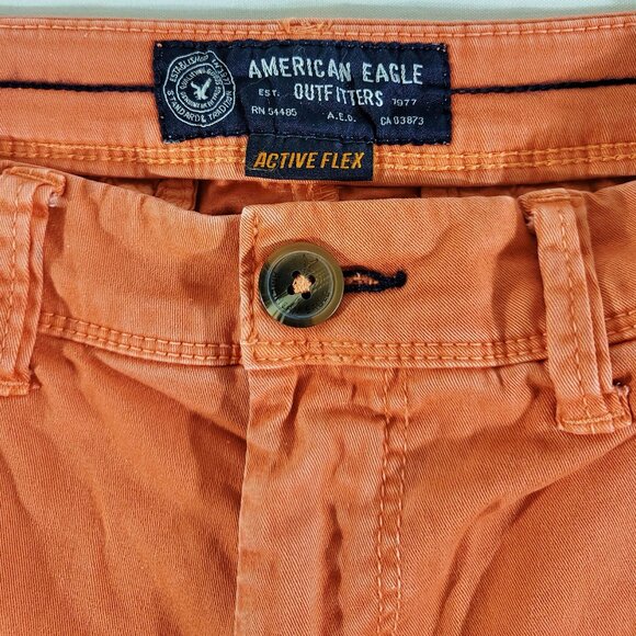 AMERICAN EAGLE Mens 30 (Actual 31" x 9.5") AEO Active Flex Slim Fit Chino Shorts - Picture 4 of 6